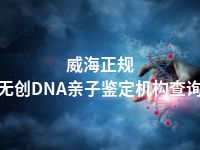 威海正规无创DNA亲子鉴定机构查询