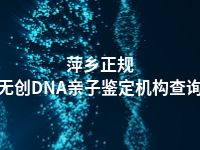 萍乡正规无创DNA亲子鉴定机构查询