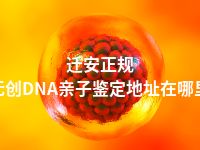 迁安正规无创DNA亲子鉴定地址在哪里