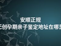 安顺正规无创孕期亲子鉴定地址在哪里