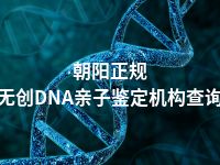 朝阳正规无创DNA亲子鉴定机构查询