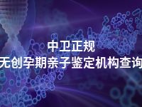 中卫正规无创孕期亲子鉴定机构查询