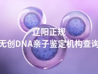 辽阳正规无创DNA亲子鉴定机构查询