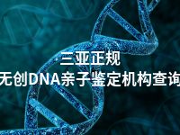 三亚正规无创DNA亲子鉴定机构查询