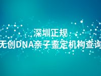 深圳正规无创DNA亲子鉴定机构查询