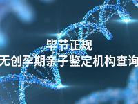 毕节正规无创孕期亲子鉴定机构查询