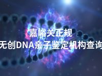 嘉峪关正规无创DNA亲子鉴定机构查询