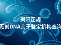 揭阳正规无创DNA亲子鉴定机构查询