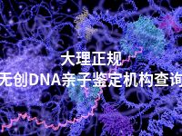 大理正规无创DNA亲子鉴定机构查询