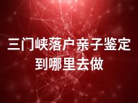 三门峡落户亲子鉴定到哪里去做