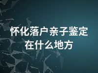 怀化落户亲子鉴定在什么地方