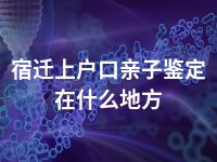 宿迁上户口亲子鉴定在什么地方