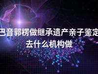 巴音郭楞做继承遗产亲子鉴定去什么机构做