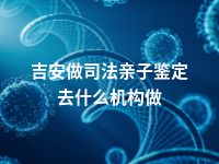 吉安做司法亲子鉴定去什么机构做