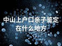 中山上户口亲子鉴定在什么地方