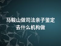 马鞍山做司法亲子鉴定去什么机构做