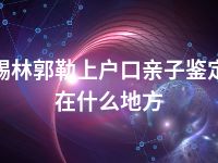 锡林郭勒上户口亲子鉴定在什么地方