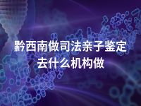 黔西南做司法亲子鉴定去什么机构做