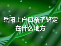 岳阳上户口亲子鉴定在什么地方