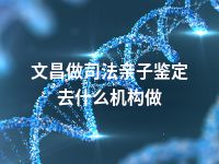 文昌做司法亲子鉴定去什么机构做