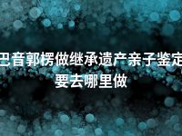 巴音郭楞做继承遗产亲子鉴定要去哪里做