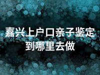 嘉兴上户口亲子鉴定到哪里去做