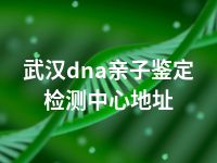 武汉dna亲子鉴定检测中心地址