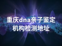 重庆dna亲子鉴定机构检测地址