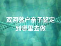 双河落户亲子鉴定到哪里去做