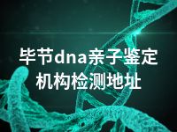 毕节dna亲子鉴定机构检测地址