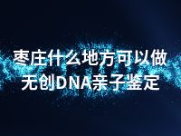 枣庄什么地方可以做无创DNA亲子鉴定