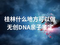 桂林什么地方可以做无创DNA亲子鉴定