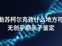 克孜勒苏柯尔克孜什么地方可以做无创孕期亲子鉴定