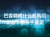 巴音郭楞什么机构可无创孕期亲子鉴定