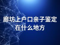 廊坊上户口亲子鉴定在什么地方