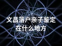 文昌落户亲子鉴定在什么地方