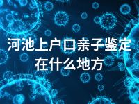 河池上户口亲子鉴定在什么地方