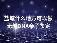 盐城什么地方可以做无创DNA亲子鉴定