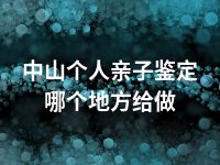 中山个人亲子鉴定哪个地方给做