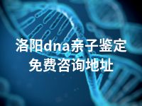 洛阳dna亲子鉴定免费咨询地址