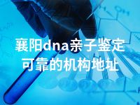 襄阳dna亲子鉴定可靠的机构地址