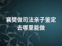 襄樊做司法亲子鉴定去哪里能做