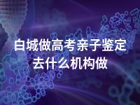 白城做高考亲子鉴定去什么机构做