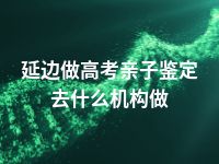 延边做高考亲子鉴定去什么机构做