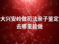 大兴安岭做司法亲子鉴定去哪里能做