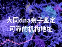 大同dna亲子鉴定可靠的机构地址