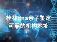 桂林dna亲子鉴定可靠的机构地址