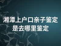 湘潭上户口亲子鉴定是去哪里鉴定