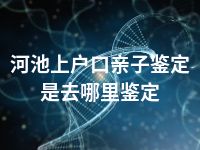 河池上户口亲子鉴定是去哪里鉴定