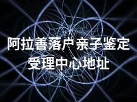 阿拉善落户亲子鉴定受理中心地址